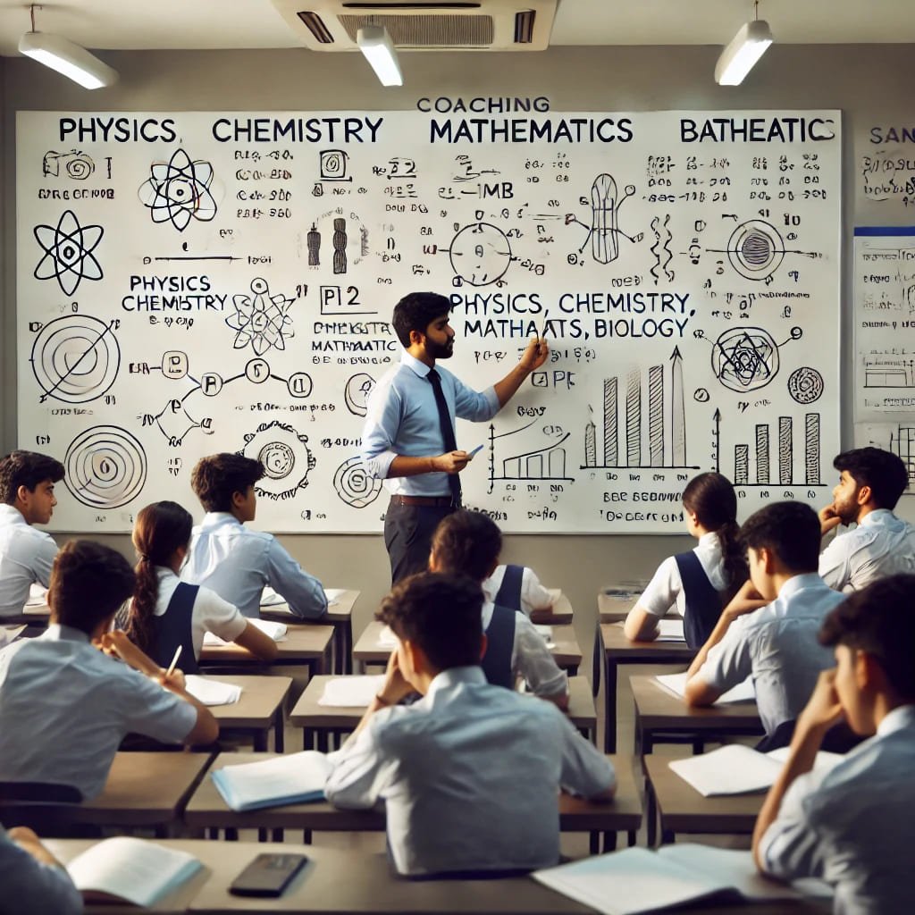 A-classroom-scene-at-Sanchay-Coaching-Centre-with-Class-12-students-engaged-in-a-combined-Physics-Chemistry-Mathematics-and-Biology-PCMB-lesson